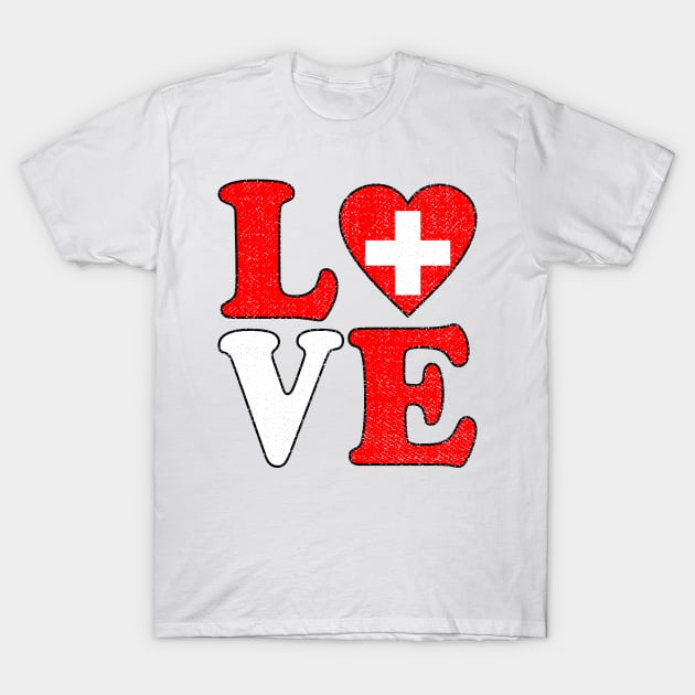 Love Swiss Pride Flag of Switzerland T-Shirt by RW